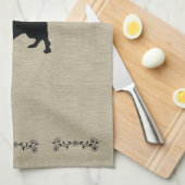Theekleed met silhouet van een teckel theedoek (Quarter Fold)