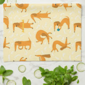 Theekleed voor Dachshund met speelse Doxie afdruk Theedoek (Gevouwen)