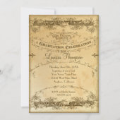 Theekleurig vintage afstudeierviering antiek kaart (Voorkant)