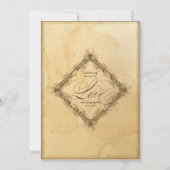 Theekleurig vintage afstudeierviering antiek kaart (Achterkant)