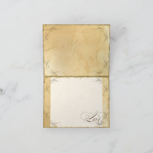 Theekleurige vintage bruiloft 1 - bedankkaartjes bedankkaart (Binnen)