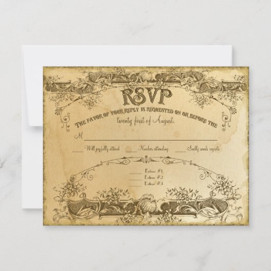 Theekleurige vintage bruiloft 2 - Uitnodiging Invi (Voorkant)