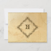 Theekleurige vintage bruiloft 2 - Uitnodiging Invi (Achterkant)