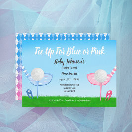 Theekop Blauwe of Roze Golf Geslacht Reveal Baby S Kaart