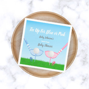 Theekop Blauwe of Roze Golf Geslacht Reveal Baby S Servet