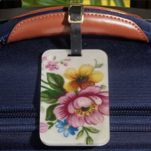Theekop Bloemboeket Bagage Label