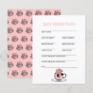 Theekop & Bloemen Baby Shower Baby Voorspelling Sp Kaart