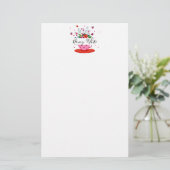 Theekop bloemen gepersonaliseerd briefpapier (Staand voorkant)