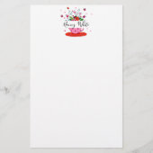 Theekop bloemen gepersonaliseerd briefpapier (Voorkant)