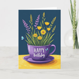 Theekop Flora Verjaardagskaart Kaart