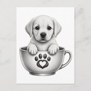 Theekop Labrador Retriever Puppy Feestdagenkaart
