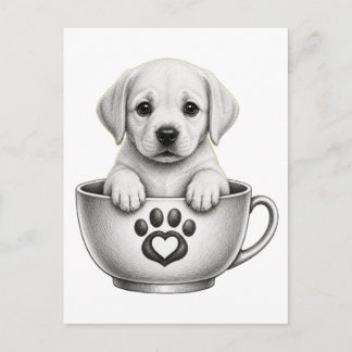 Theekop Labrador Retriever Puppy Feestdagenkaart