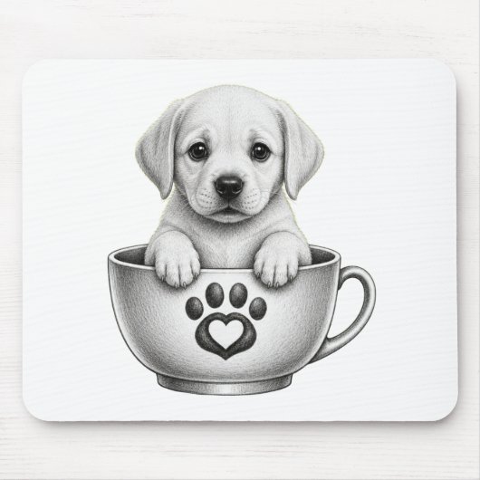 Theekop Labrador Retriever Puppy Muismat (Voorkant)