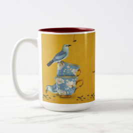 Theekop voor twee tweekleurige koffiemok
