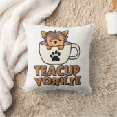 Theekop Yorkie pup  Kussen (Deken)