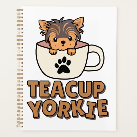 Theekop Yorkie pup Planner (Voorkant)