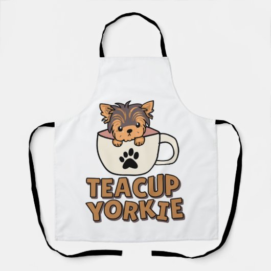 Theekop Yorkie pup Schort (Voorkant)
