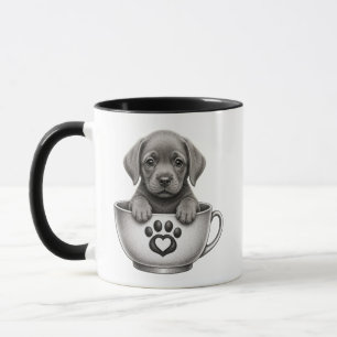 Theekop Zilveren Labrador Retriever Puppy Mok