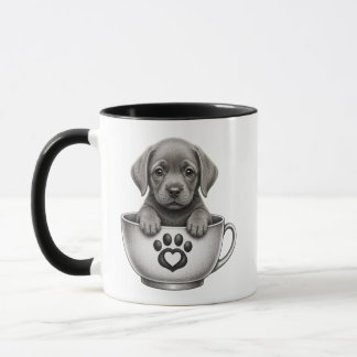 Theekop Zilveren Labrador Retriever Puppy Mok