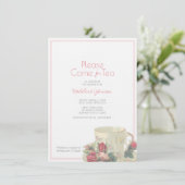 theekopje BABY SHOWER Elegant Roze Kaart (Staand voorkant)