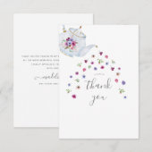 Theekopje Bloem Theebrunch Bruiloft Bedankkaart (Voorkant / Achterkant)