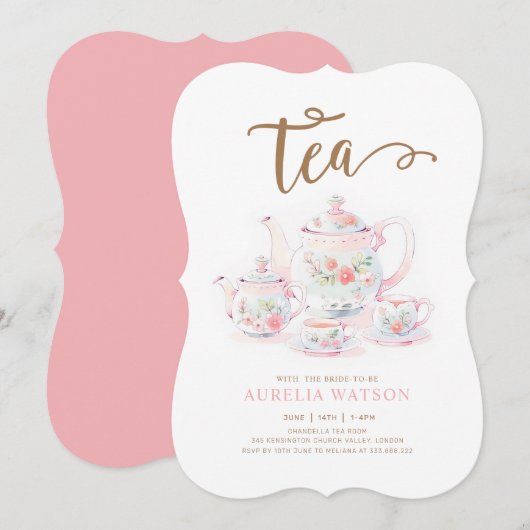 theekopje bloementhee kaart (Voorkant / Achterkant)