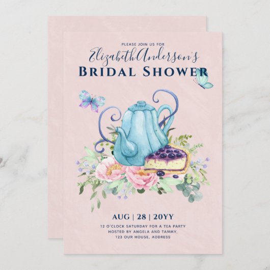 Theekopje Bruiloft Feest Theetijd Afternoon Tea Ui Kaart (Voorkant / Achterkant)