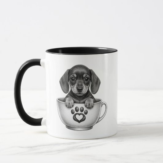 Theekopje Dachshund Puppy Mok (Links)
