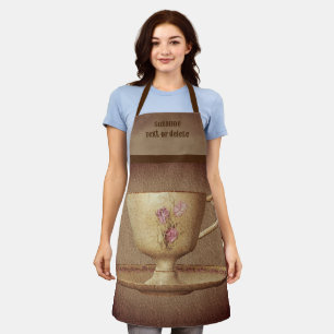 theekopje en schotel gepersonaliseerd schort
