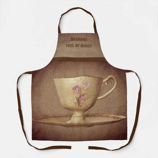  theekopje en schotel gepersonaliseerd schort (Voorkant)