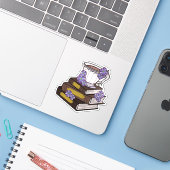 Theekopje en stapel boeken sticker (Laptop met iPhone)