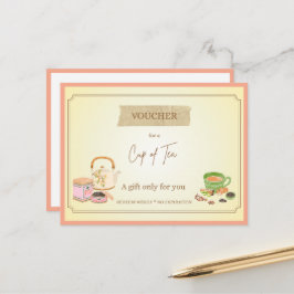 'Theekopje' Grappige C cadeaubon Briefkaart