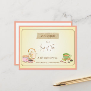 'Theekopje' Grappige C cadeaubon Briefkaart