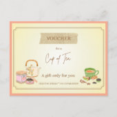 'Theekopje' Grappige C cadeaubon Briefkaart (Voorkant)