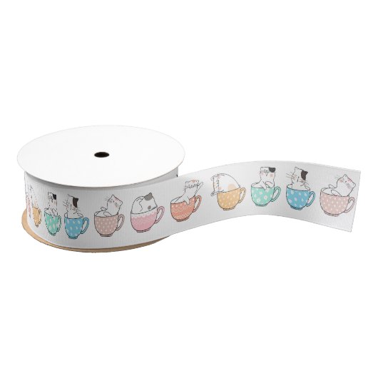 Theekopje Kitties Grosgrain Lint (Spoel)