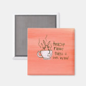 Theekopje Konijn neemt een bad. In thee! Magneet (Voorkant / Achterkant)