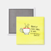 Theekopje Konijnen neemt een bad. In Marinara saus Magneet (Voorkant / Achterkant)