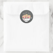 Theekopje met Rozen Bruiloft Thee Favor Ronde Sticker (Tas)