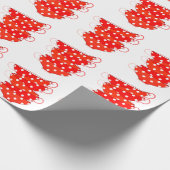  theekopje polka dot rood wit schattig cadeaupapier (Hoek)