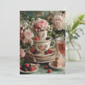 Theekopje Whimsy | Tea Party Fun Kaart (Staand voorkant)