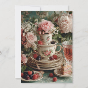 Theekopje Whimsy   Tea Party Fun Kaart