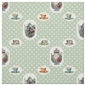 theekopjes en polka dots stof (Swatch)