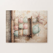 Theekopjes en theepot set rustiek legpuzzel (Horizontaal)