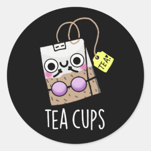 Theekopjes Grappige Bh Puns Donkere BG Ronde Sticker