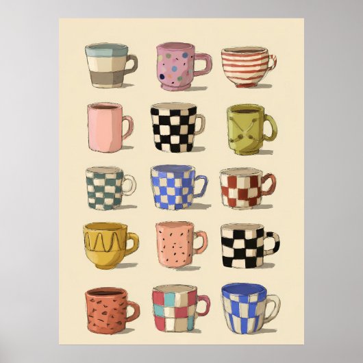 Theekopjes \ Koffiekopjes Poster (Voorkant)