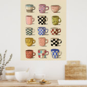 Theekopjes \ Koffiekopjes Poster (Keuken)