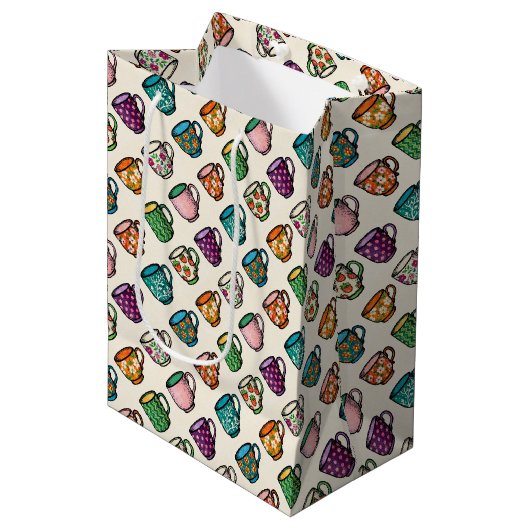 Theekopjes Medium Cadeauzakje (Voorkant Gekanteld)