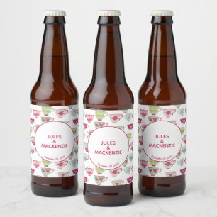 Theekopjes modern vintage bier etiket