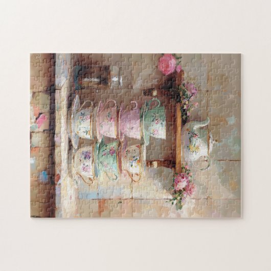 Theekopjes Theepot Set Keuken Legpuzzel (Horizontaal)