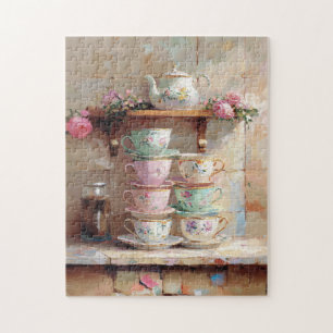 Theekopjes Theepot Set Keuken Legpuzzel